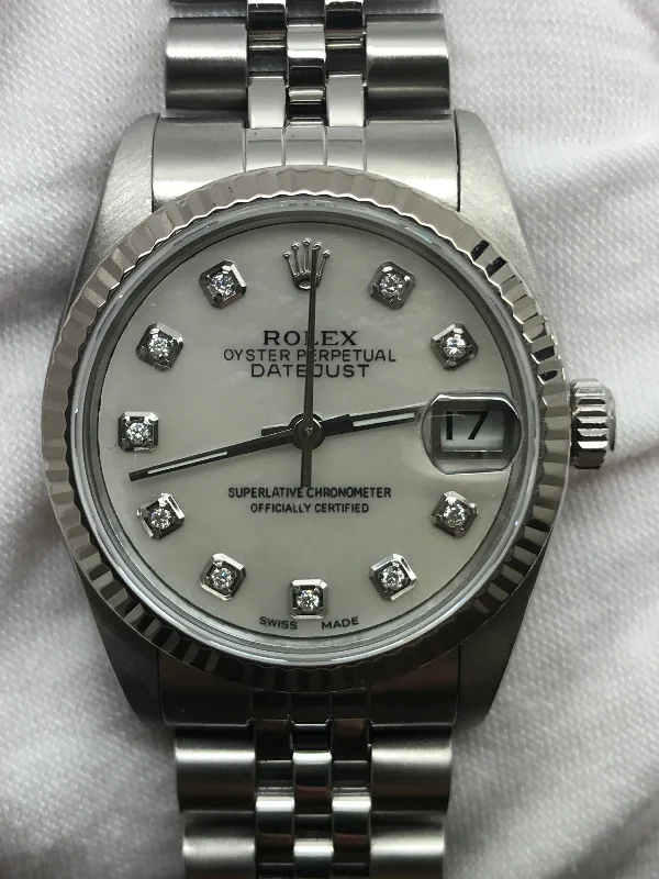 Rolex Datejust Midsize 31mm 78274 Custom MOP Diamond Dial Automatic Women's Watch