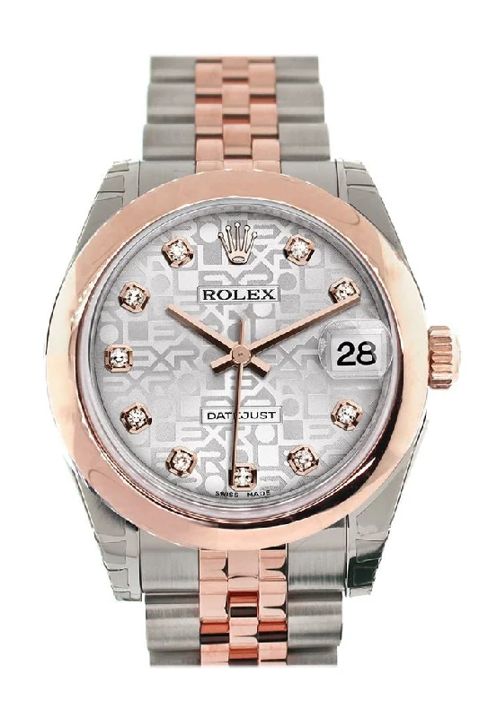 Rolex Datejust 31 Silver Jubilee Diamond Dial 18K Rose Gold Two Tone Jubilee Ladies Watch 178241