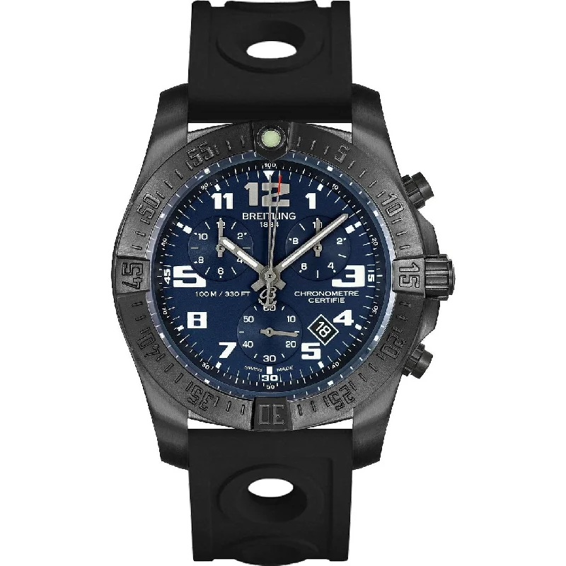 Breitling Men's V7333010-C939-227S Chronospace Evo Night Mission Chronograph Black Rubber Watch