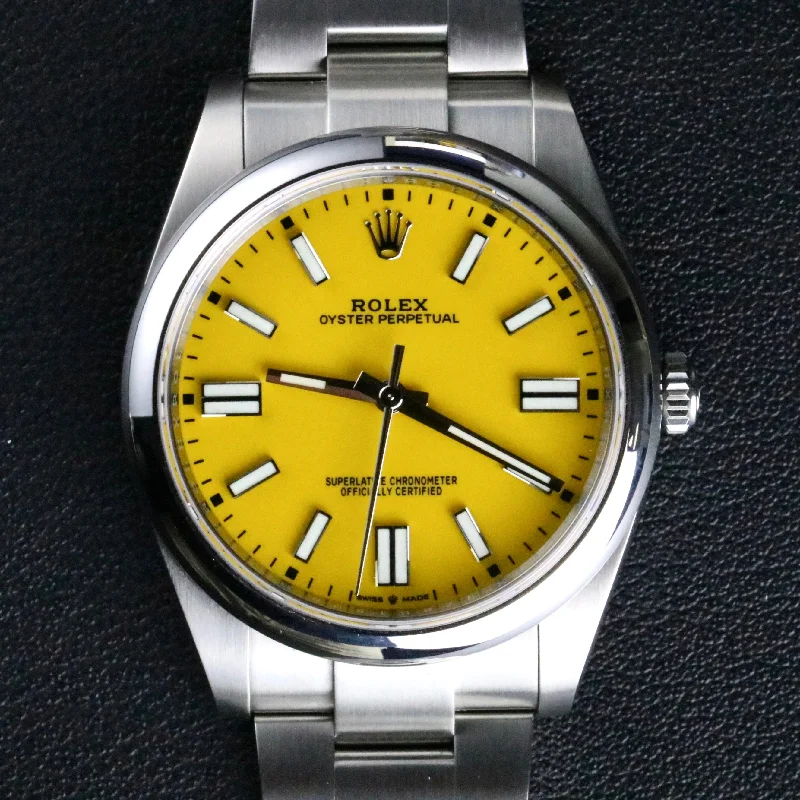 2021 Rolex 124300 41mm Oyster Perpetual Yellow Dial