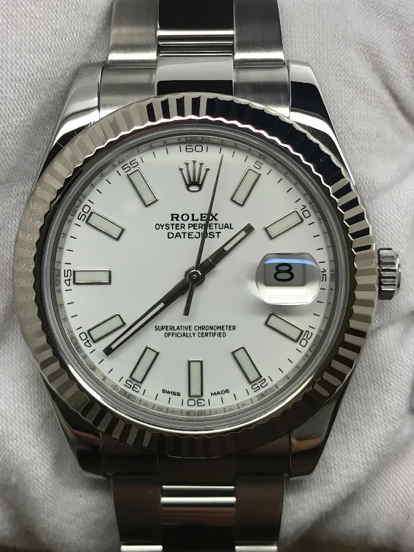 Rolex Datejust II 41mm 116334 White Dial Automatic Men's Watch