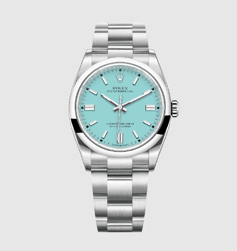 Top Clone Rolex Oyster Perpetual 41 MM Turquoise tiffany Blue Dial Ref.124300 Movement Replica