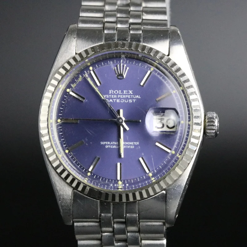 1971 Rolex 1601 Vintage Datejust 36mm Non-Quick Blue Dial