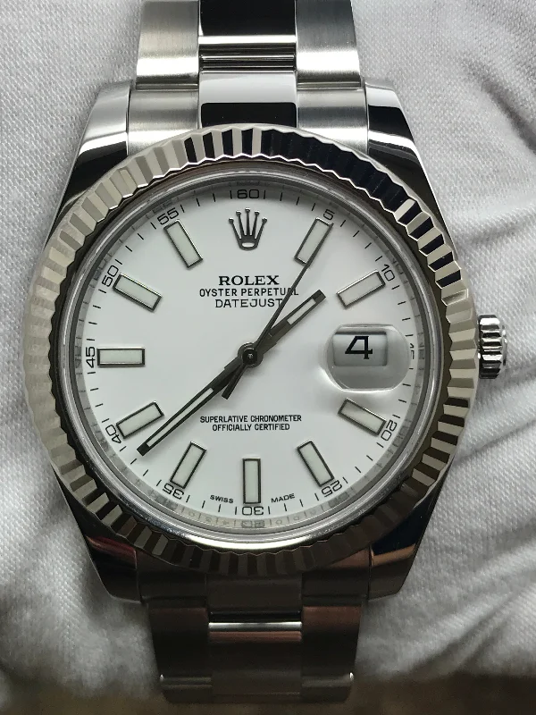 Rolex Datejust II 41mm 116334 White Dial Automatic Men's Watch