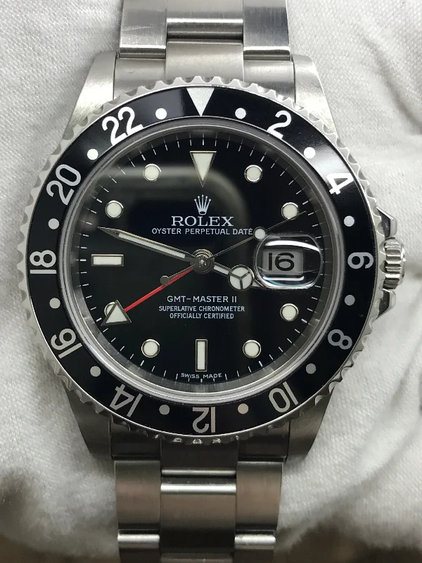 Rolex GMT Master II SEL Full Set B&P 16710 Black Dial Automatic Men's Watch