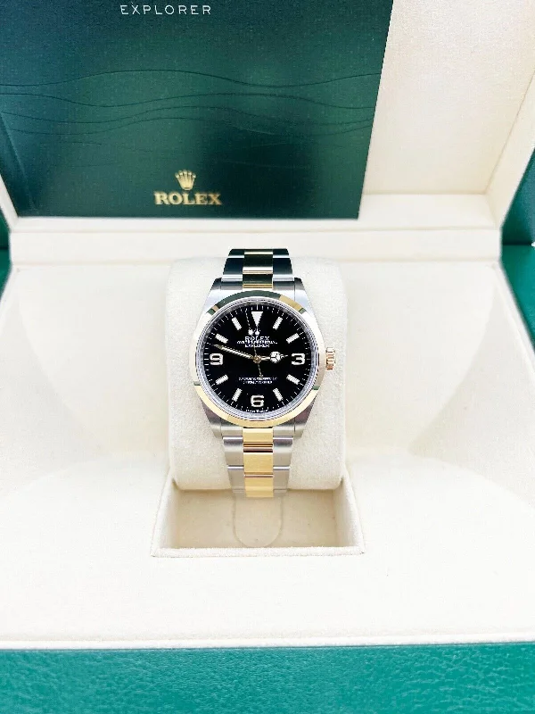 Rolex Explorer 124273 Black Dial 18K Yellow Gold Steel Box Booklet 36mm