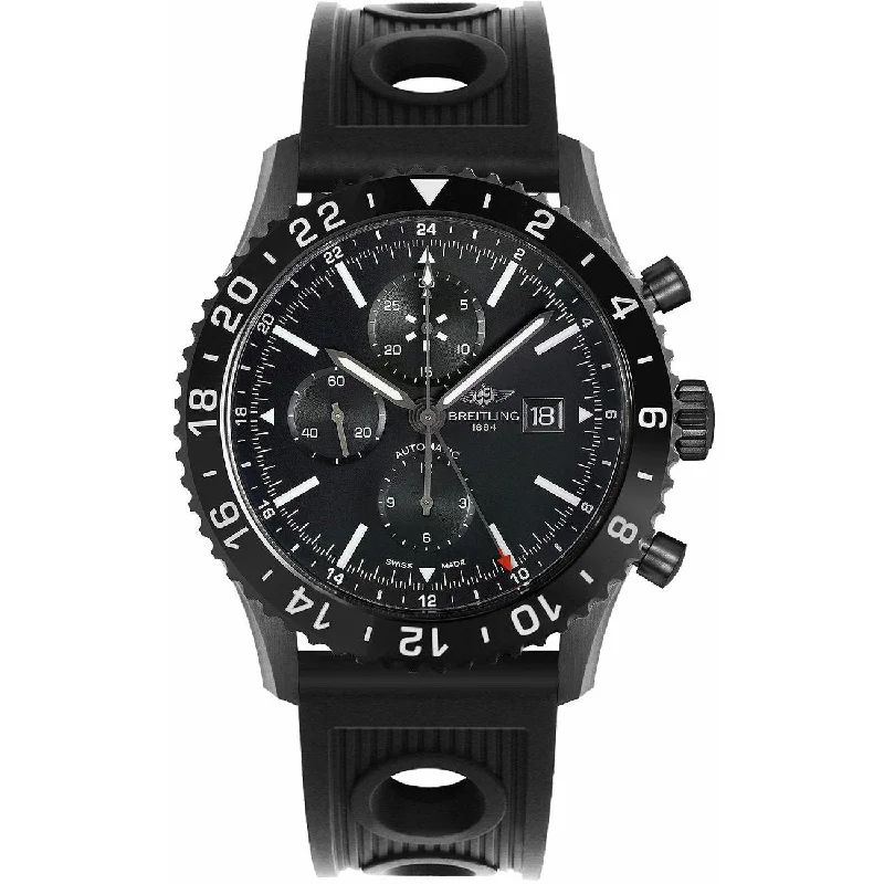 Breitling Men's M2431013-BF02-201S Chronoliner  Chronograph Black Rubber Watch