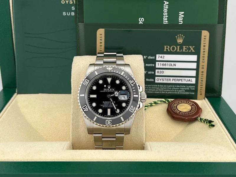 Rolex Submariner Date 116610LN Black Ceramic Stainless Steel Box Paper