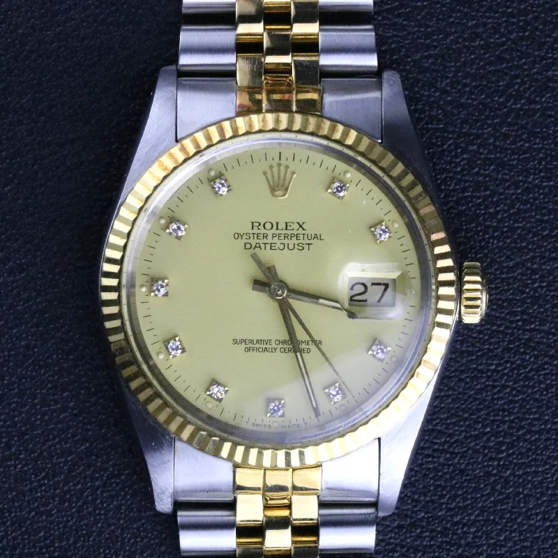 1975 Rolex 16013 SS/YG Datejust Diamond Dial