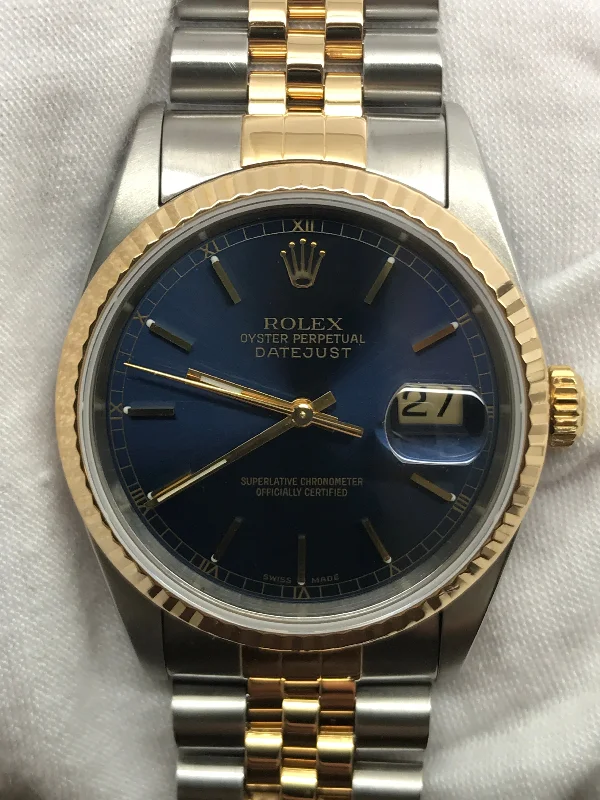 Rolex Datejust 36mm 16233 Blue Dial Automatic Watch