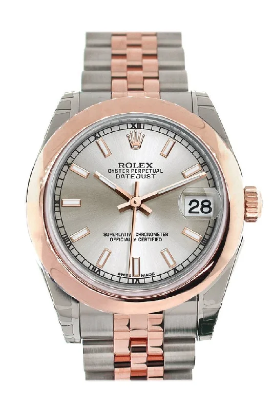 Rolex Datejust 31 Silver Dial 18K Rose Gold Two Tone Jubilee Ladies Watch 178241