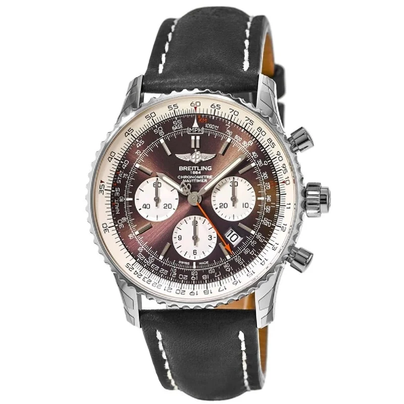 Breitling Men's AB031021-Q615-441X Navitimer B03 Chronograph Black Leather Watch