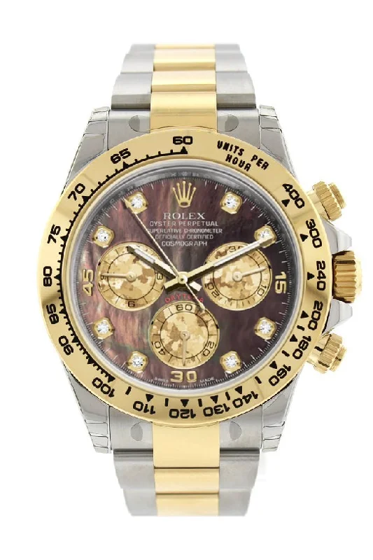 Rolex Cosmograph Daytona Black Mother Of Pearl Diamond Dial Oyster Bracelet Watch 116503