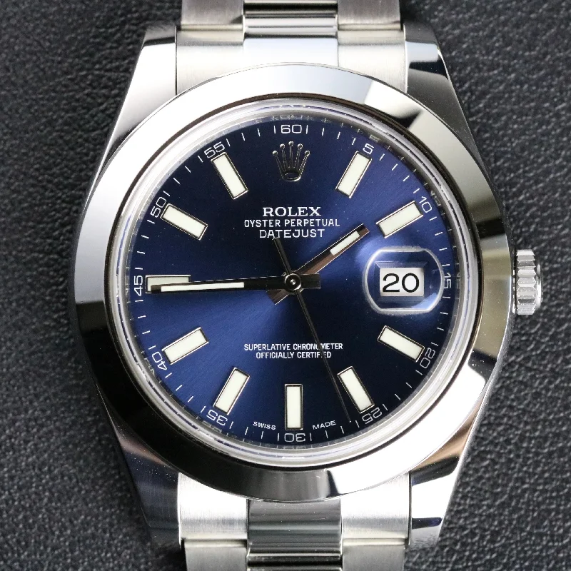 2015 Rolex 116300 Datejust 41mm Blue Dial