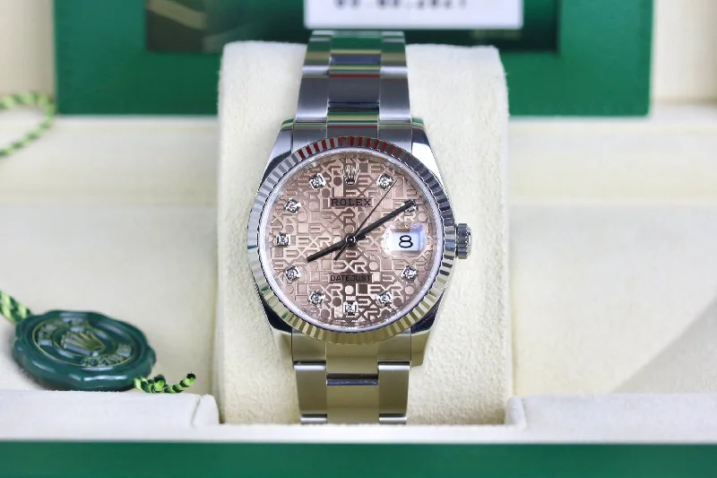 2021 Rolex 126234 Datejust Pink Computer Diamond Dial with Box & Papers