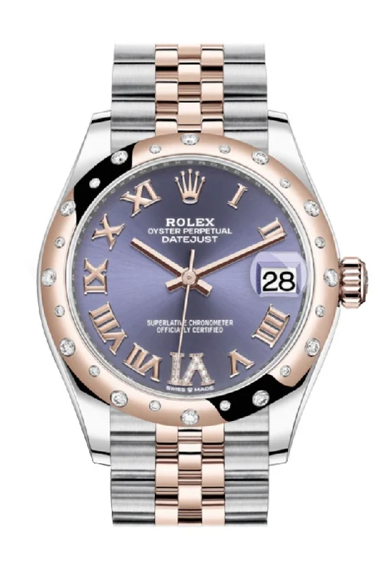 Rolex Datejust 31 Aubergine Large VI set with diamonds Dial Diamond Bezel Jubilee Rose Gold Two Tone Watch 278341RBR 278341