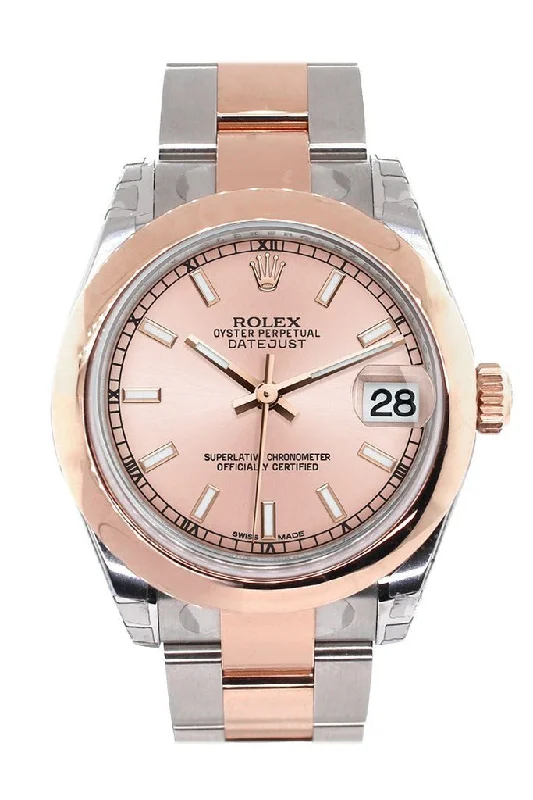 Rolex Datejust 31 Pink Dial 18K Rose Gold Two Tone Ladies Watch 178241