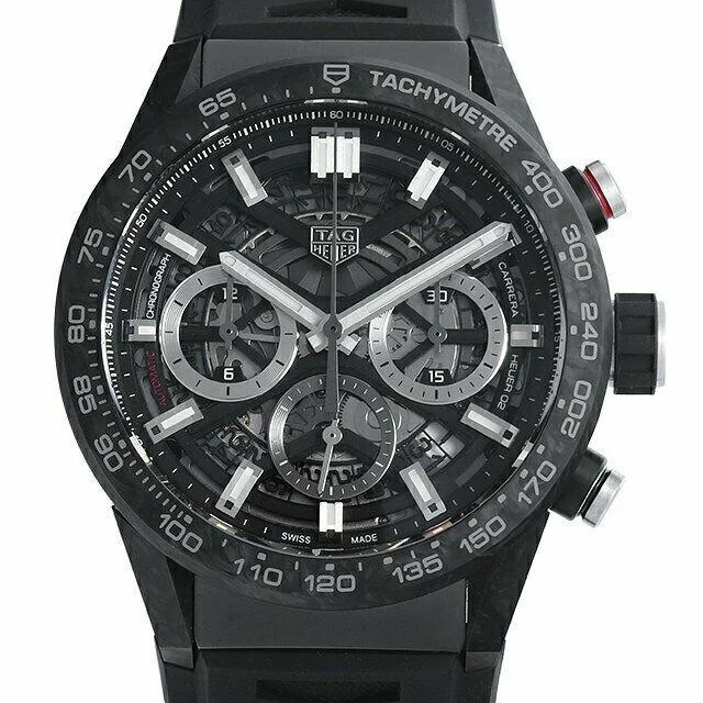 Tag Heuer Men's CBG2016.FT6143 Carrera Chronograph Black Rubber Watch