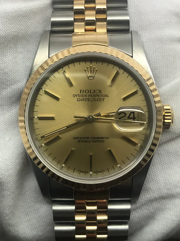 Rolex Datejust 36mm 16233 Champagne Dial Automatic Watch