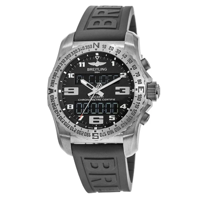 Breitling Men's EB501022-BD40-155S Cockpit  Black Rubber Watch