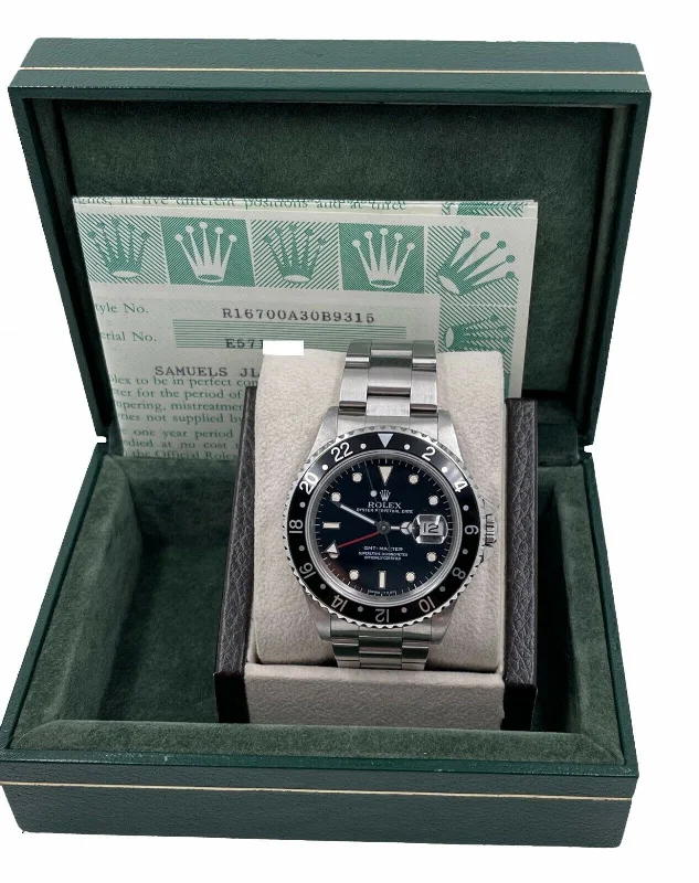 Rolex GMT Master 16700 Black Bezel Stainless Steel Box Papers