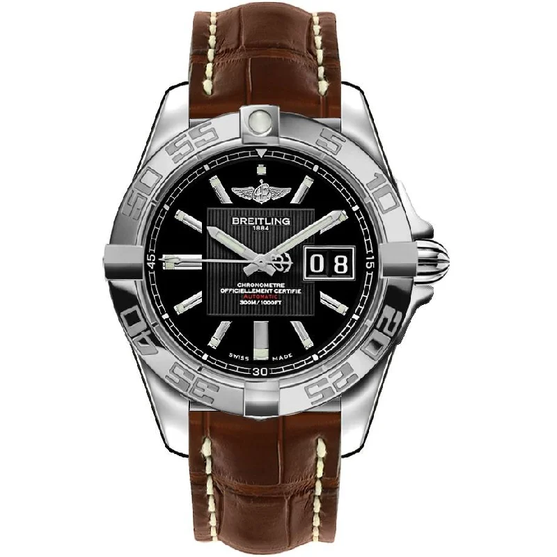 Breitling Men's A49350L2-BA07-725P Galactic 41 Brown Leather Watch