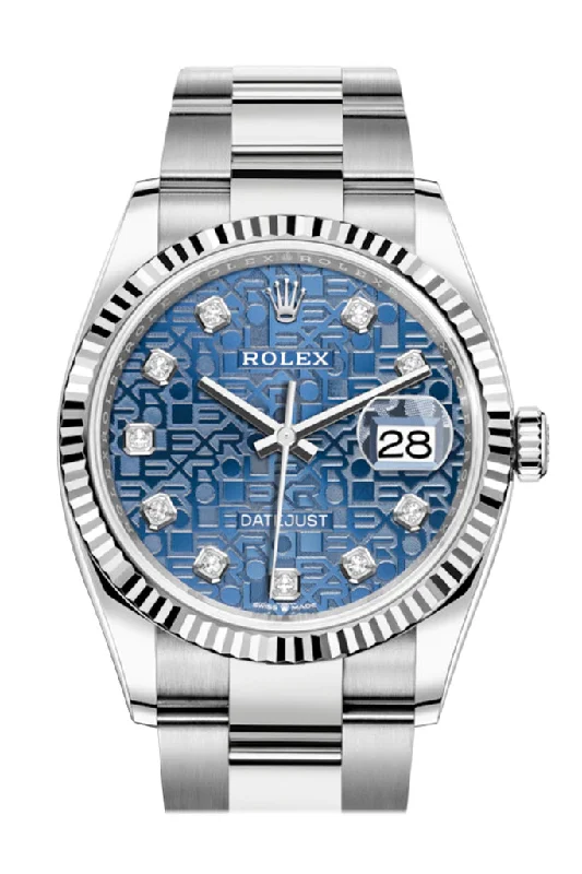 Rolex Datejust 36 Blue Jubilee Diamond Dial Automatic Watch 126234