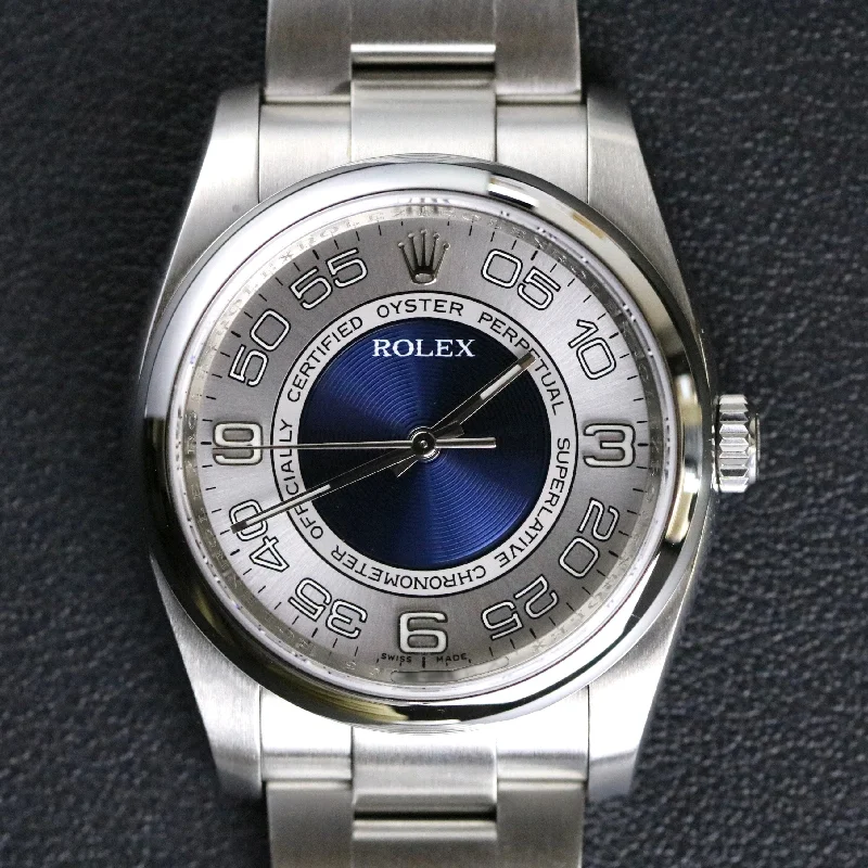 2008 Rolex 116000 36mm Oyster Perpetual Concentric Blue Dial