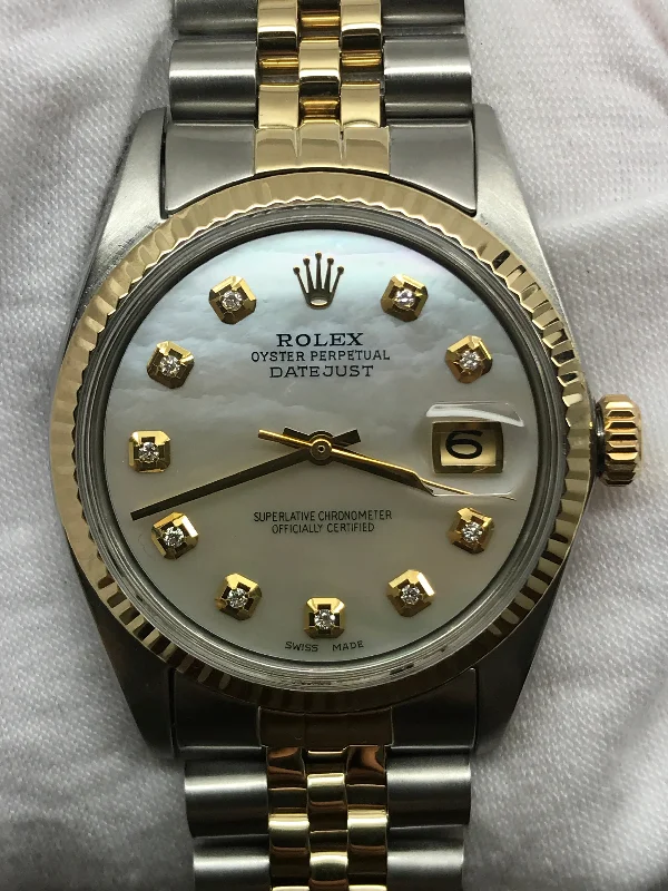 Rolex Datejust 36mm 1601 Custom MOP Diamond Dial Automatic Watch