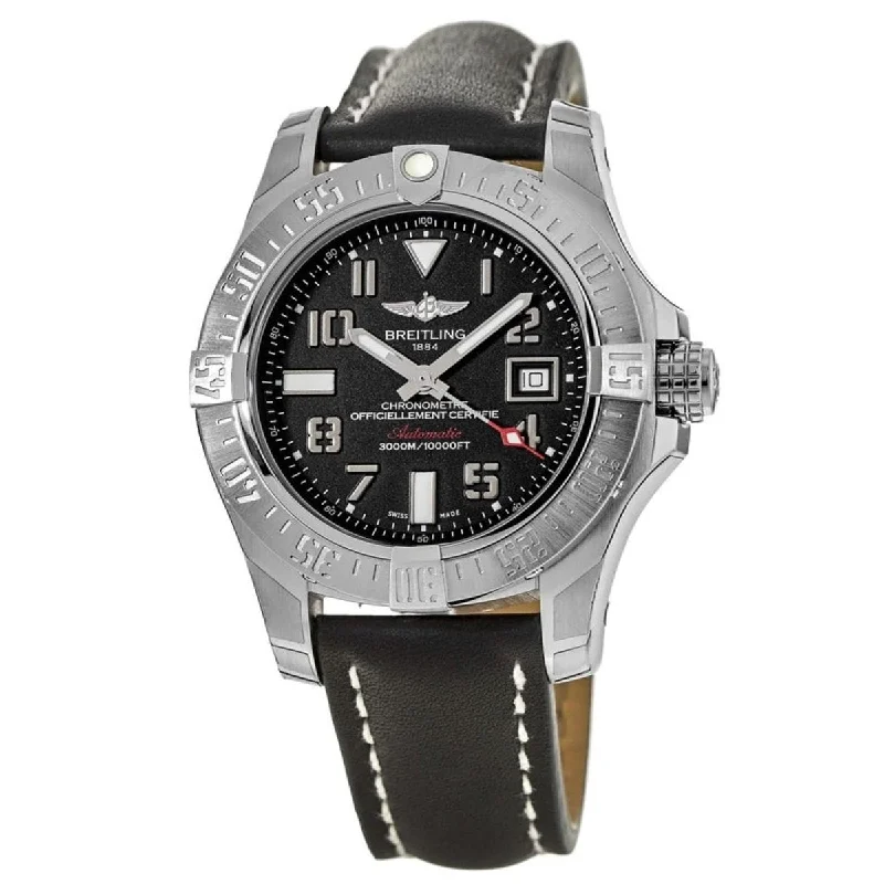 Breitling Men's A1733110-BC31-435X Avenger II Seawolf Black Leather Watch