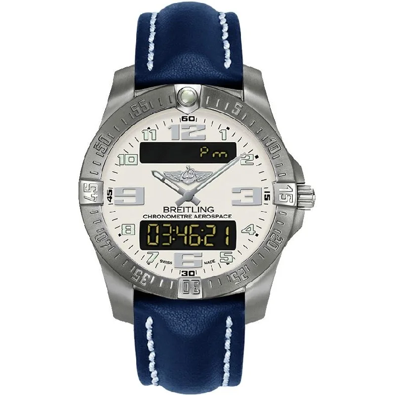 Breitling Men's E793637V-G817-105X Professional Aerospace Evo Blue Leather Watch