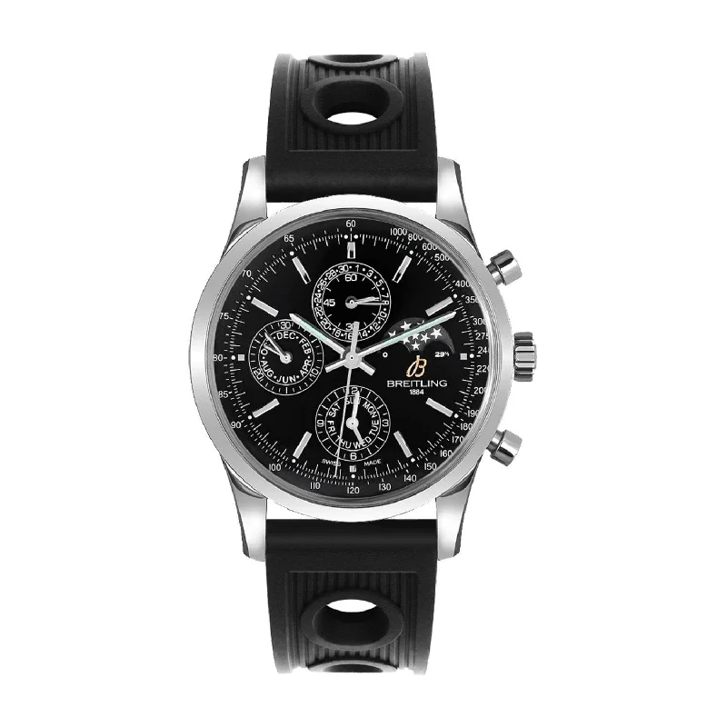 Breitling Men's A1931012-BB68-200S Transocean Chronograph Black Rubber Watch