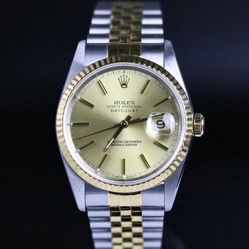 1991 Rolex 16233 Datejust 36mm Tight Bracelet with Box & Papers, RSC