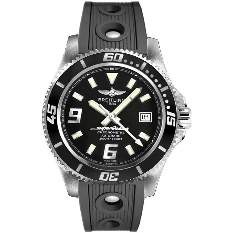 Breitling Men's A1739102-BA77-200S Superocean 44 Black Rubber Watch