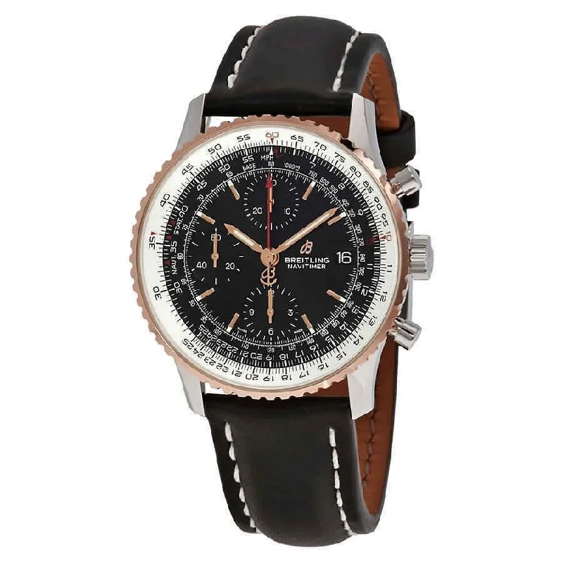 Breitling Men's U1332421-BG73-435X Navitimer 1 Chronograph Black Leather Watch