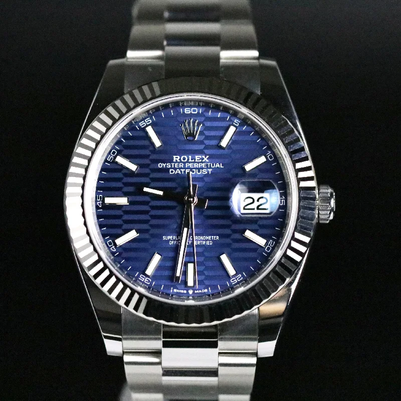 UNWORN 2023 Rolex 126334 Datejust 41mm Blue Motif Dial with Box & Papers