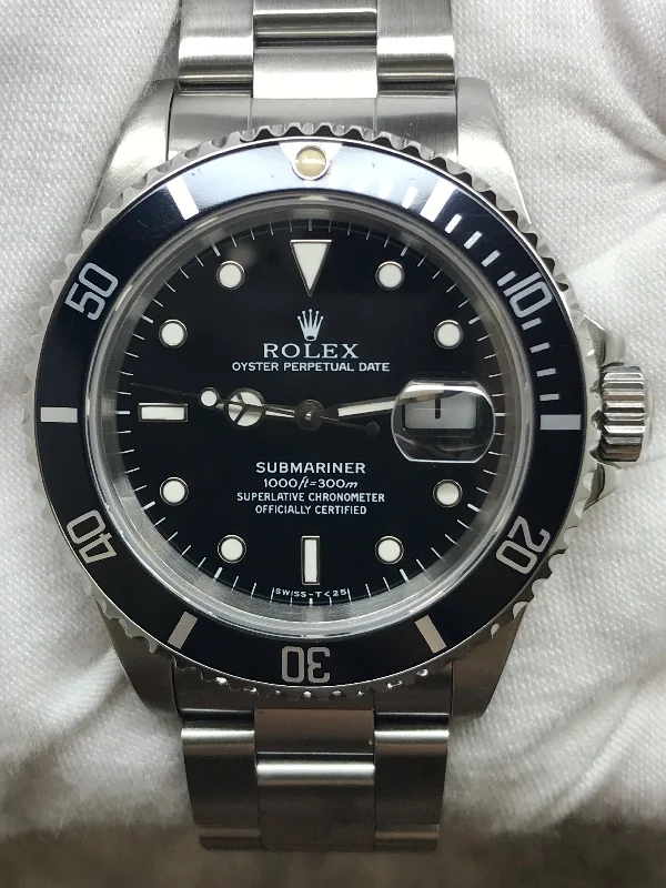 Rolex Submariner Date 16610 Black Dial Automatic Men's Watch