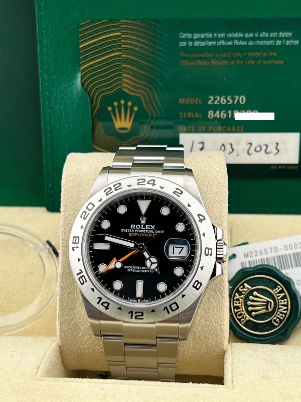 Rolex Explorer II 226570 Black Dial Stainless Steel 42mm Box Paper 2023