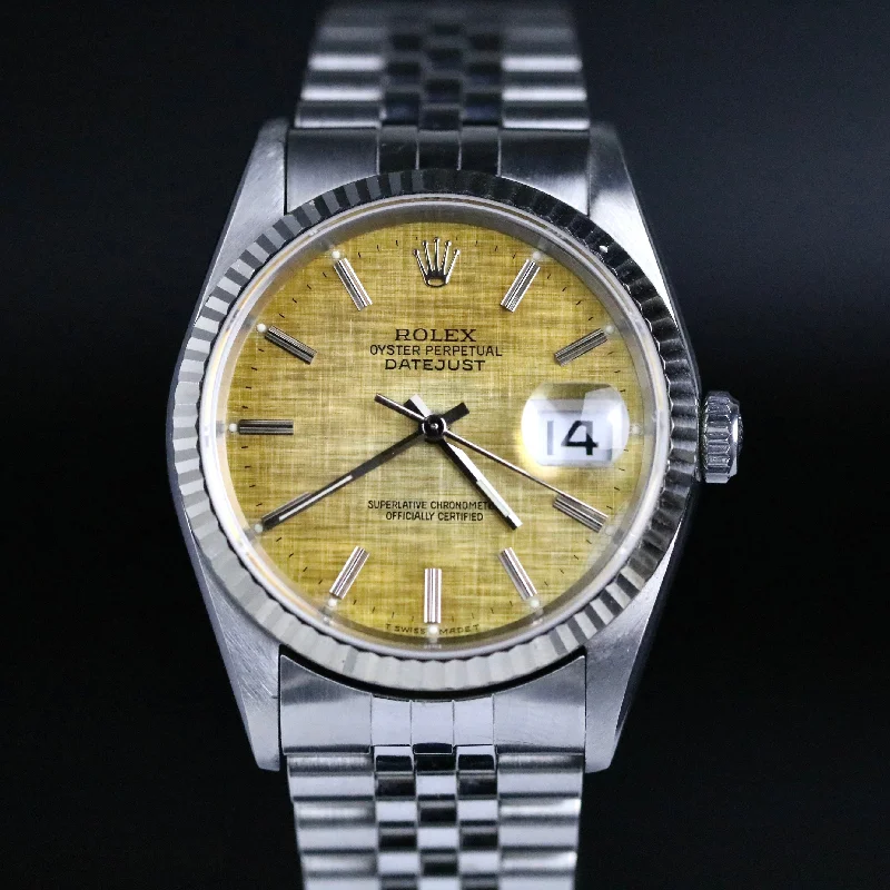 1994 Rolex 16234 Datejust 36mm No Holes Case Tropical Linen Dial