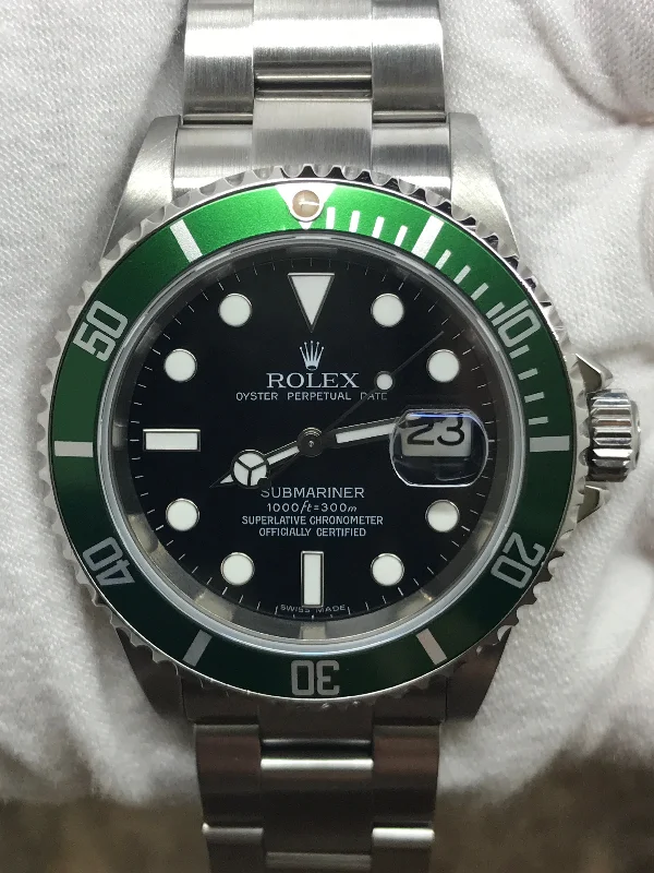 Rolex Submariner 50th Anniversary Kermit 16610V Black Dial Automatic Men's Watch