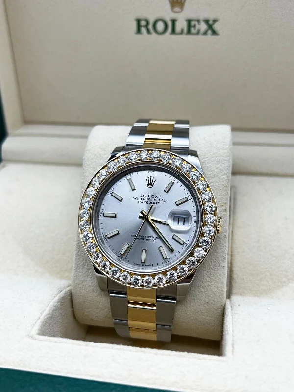 Rolex 126333 Datejust 41 Silver Dial Diamond Beze18K Yellow Gold Stainless Steel