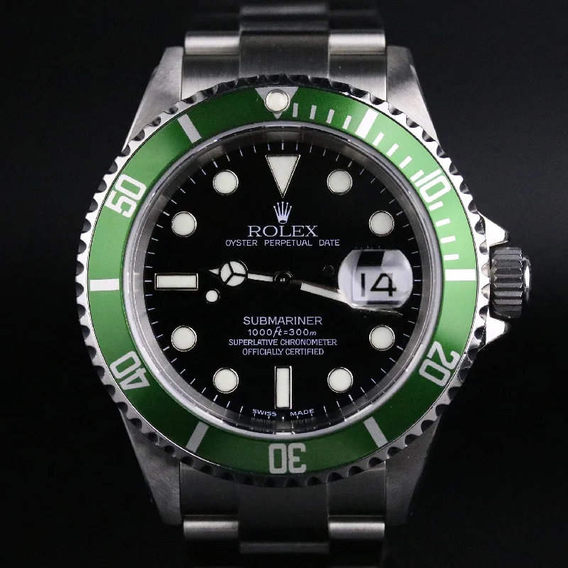 2004 Rolex 16610LV Submariner Kermit with Rolex Service Card