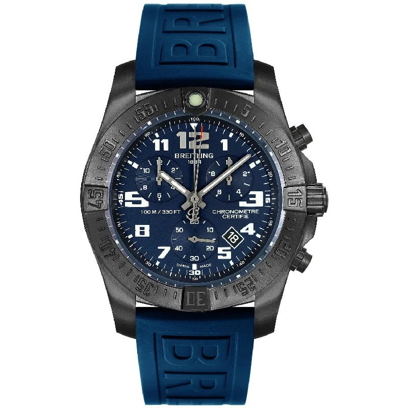 Breitling Men's V7333010-C939-158S Chronospace Evo Night Mission Chronograph Blue Rubber Watch