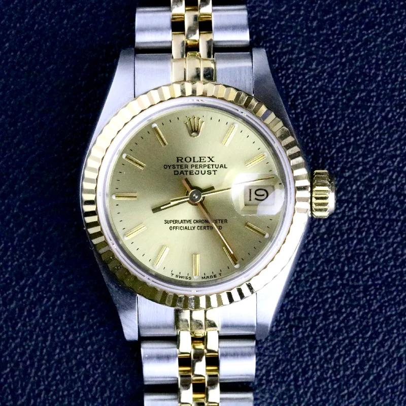 Rolex 69173 26mm SS/YG Datejust Holes Case with Paper