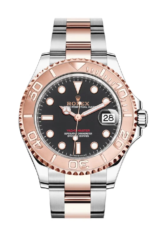 Rolex Yacht-Master 37 Black Dial Automatic Men's Steel and 18K Everose Gold Oyster Watch 268621