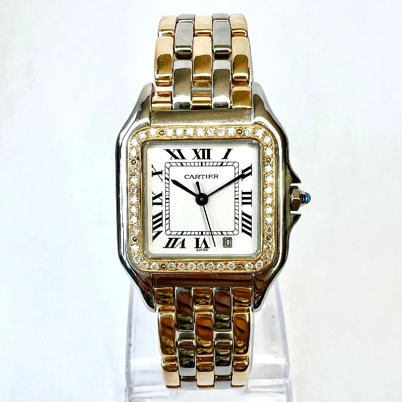 CARTIER PANTHERE Quartz 27mm 3 Row Gold 0.5TCW DIAMOND Watch