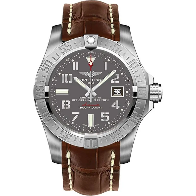 Breitling Men's A1733110-F563-740P Avenger II Seawolf Brown Leather Watch