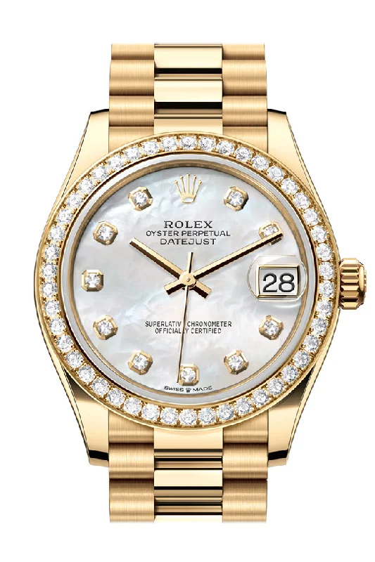 Rolex Datejust 31 Mother Of Pearl Dial Diamond Bezel Yellow Gold Ladies Watch 278288RBR 278288RBR-0006