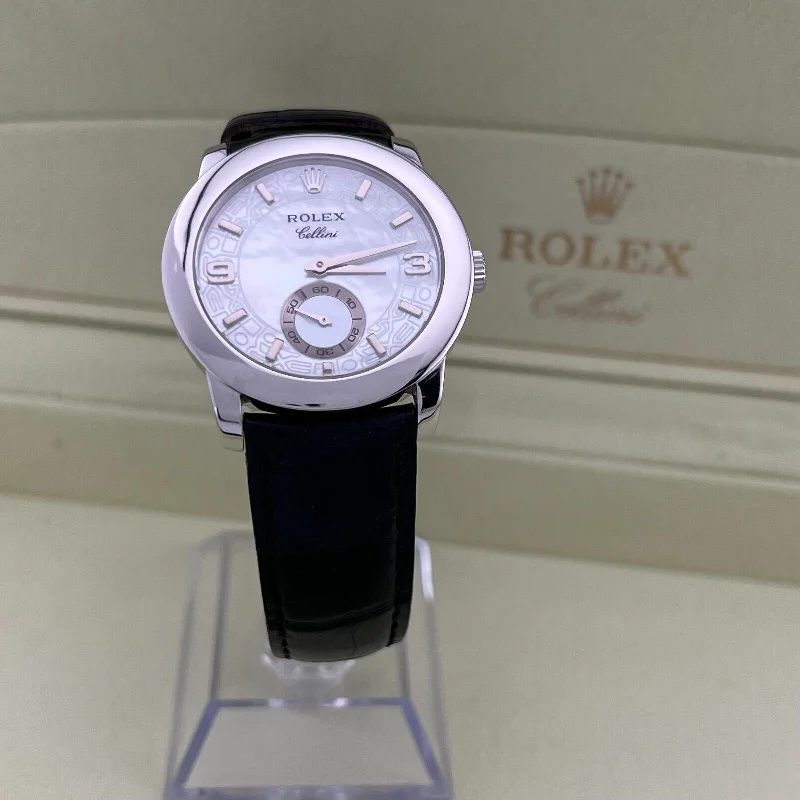 Rolex Cellini Cellinium 5240 35mm Platinum Mother of Pearl Dial Box