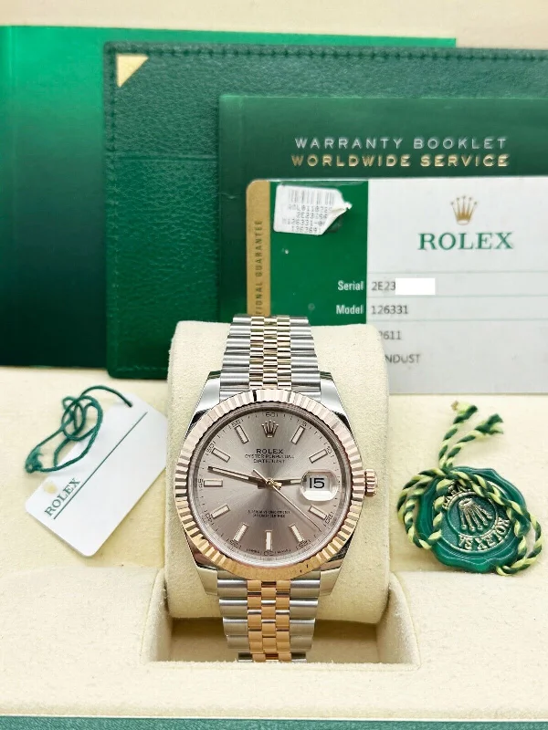 Rolex Datejust 41 126331 Sundust Dial 18K Rose Gold Stainless Box Paper